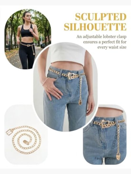Multilayer Metal Chain Belt Adjustable Waist Chain for Dresses